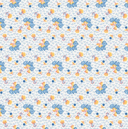 Dilly Dally Tiny Floral Blue Yardage