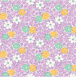 Dilly Dally Floral Purple Yardage