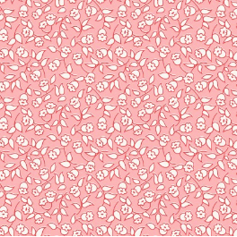 Dilly Dally Flower Vine Pink/Red Yardage