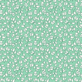 Dilly Dally Flower Vine Green Yardage