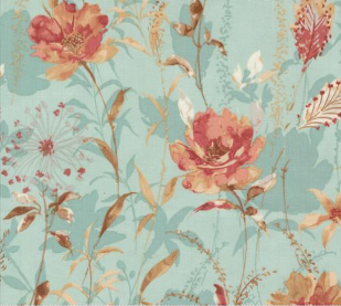 Sandalwood Meadow Florals Eucalyptus Yardage