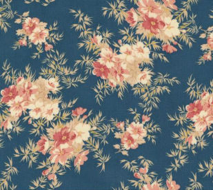 Sandalwood Cassandra Florals Indigo Yardage