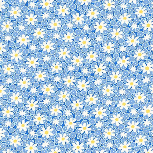 Nana Mae 8 Packed Daisy Blue Yardage