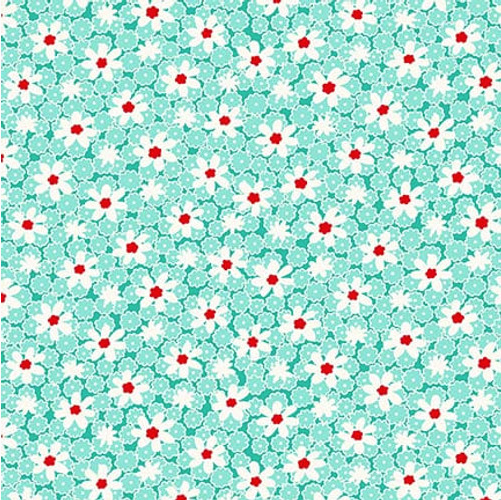 Nana Mae 8 Packed Daisy Aqua Yardage