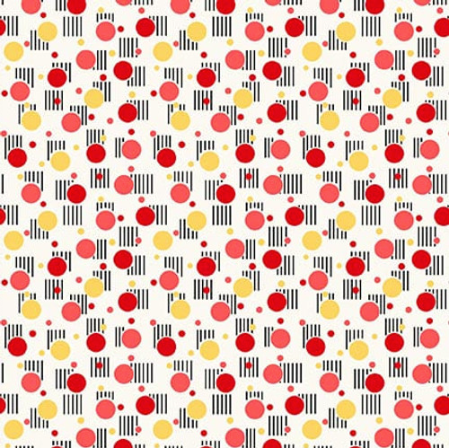 Nana Mae 8 Retro Dots Cream/Red Yardage