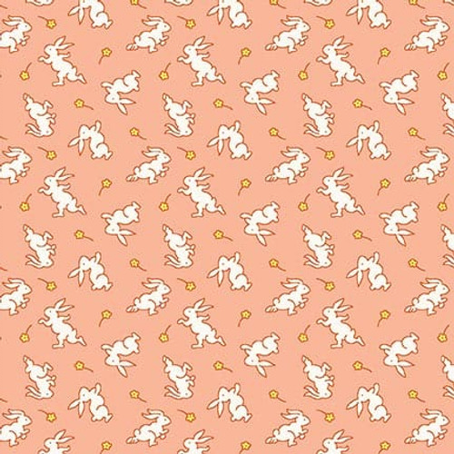 Nana Mae 8 Bunnies Peach Yardage