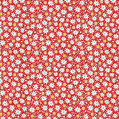 Nana Mae 8 Daisy Geo Red Yardage