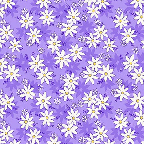 Nana Mae 8 Large Daisy Purple Yardage