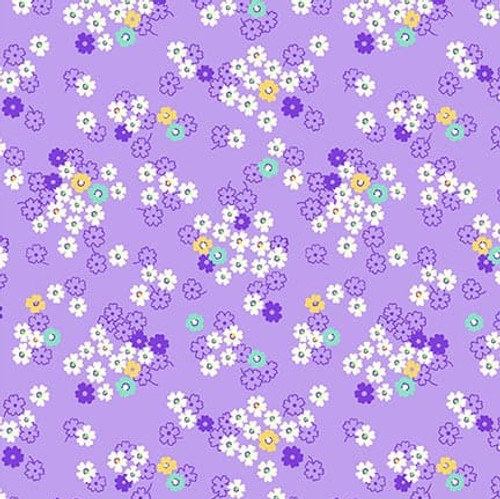 Nana Mae 8 Spaced Floral Purple Yardage