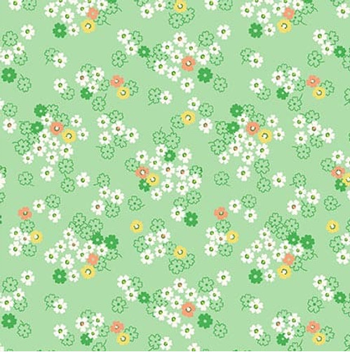 Nana Mae 8 Spaced Floral Green Yardage