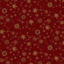 Oak and Maple Stars & Flowers Toss Red Yardage