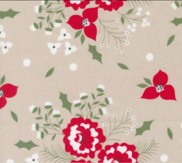 Starberry Rose Florals Stone Yardage