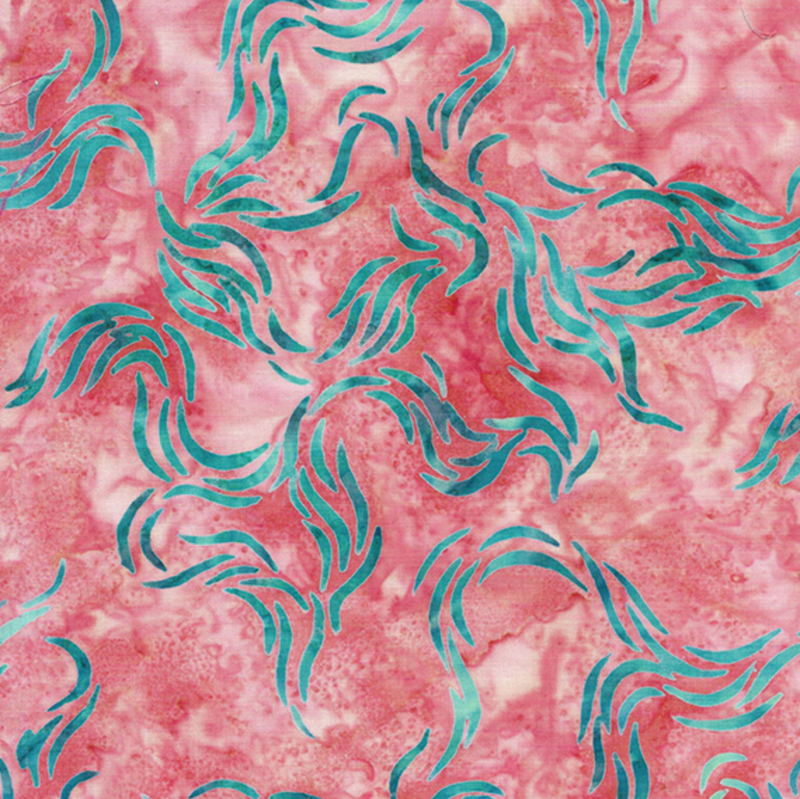 Island Batik Bubbles, Curves, and Corners Pink Bubblegum Roving Yardage