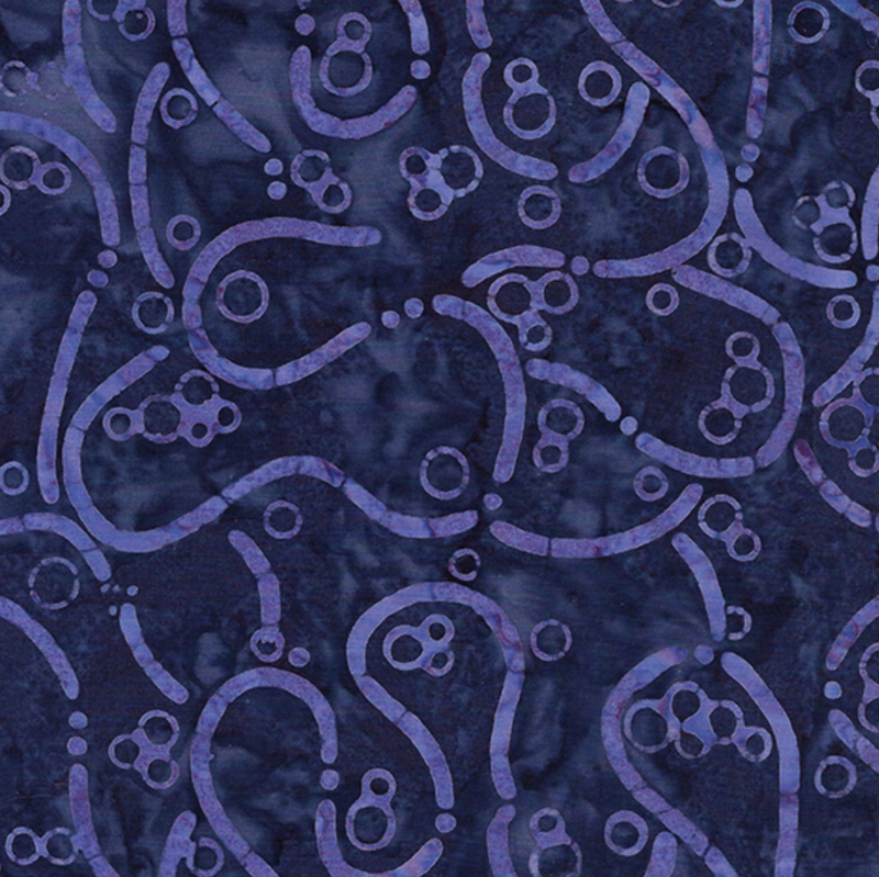 Island Batik Bubbles, Curves, and Corners Blue Ocean All Tangled Up Yardage