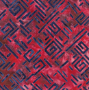 Island Batik Bubbles, Curves, and Corners Red Redwood Spirangles Yardage