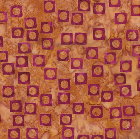 Geometrica Square Circle Orange Tiger Fabric