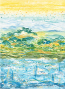 Sunshine and Blue Skies Hop Skip And Jump Landscape Ombre Multi Fabric