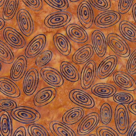 Geometrica Ovals Orange Tiger Fabric