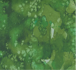 Flow Basics Watercolor Painting Green Fabric