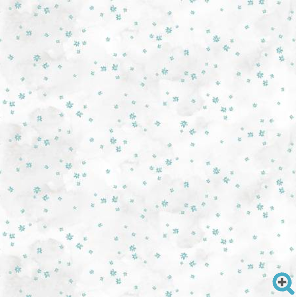 Soft Spoken Asterisk Flower Turquoise Fabric