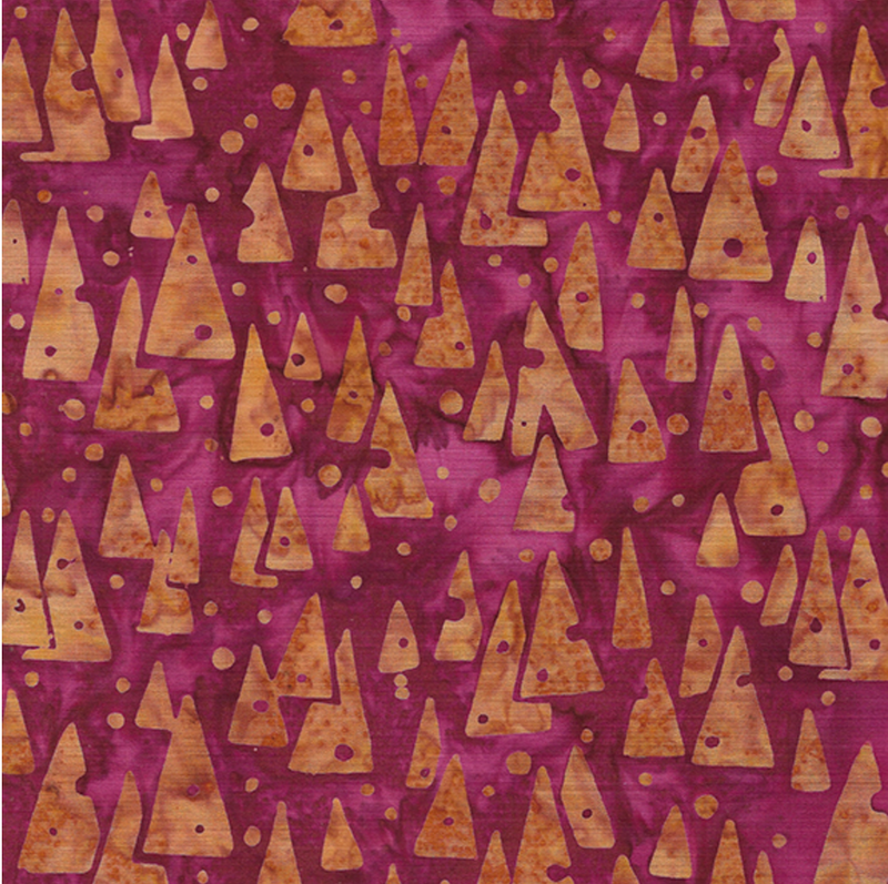 Geometrica Triangles and Dots Red Raisin Fabric