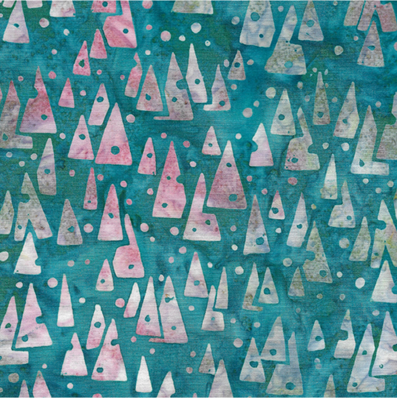 Geometrica Triangles and Dots Teal Cool Water Fabric