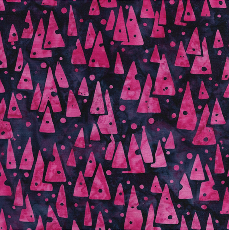 Geometric Symphony Triangles and Dots Purple Blackberry Fabric