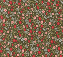 Berry And Pine Christmas Posies Florals Wintergreen Fabric