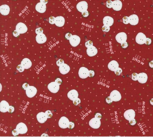 Emmitt and Ivy Snowmen Red Fabric