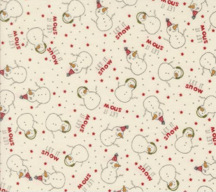 Emmitt and Ivy Snowmen Vanilla Fabric