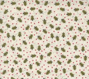 Emmitt and Ivy Spruce Christmas Dots Trees Vanilla Fabric