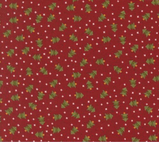 Emmitt and Ivy Spruce Christmas Dots Trees Red Fabric