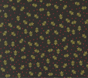 Emmitt and Ivy Spruce Christmas Dots Trees Black Fabric