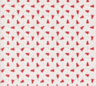 Berry And Pine Little Trees Christmas Trees Dots Snow Fabric