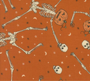 Home Sweet Haunt Dancing Pumpkins Novelty Skeleton Pumpkin Rust Fabric