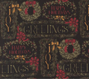 A Vintage Christmas Greetings Christmas Black Fabric