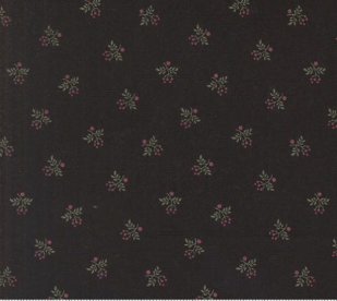 A Vintage Christmas Holly Blenders Black Fabric