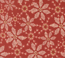 Old World Yuletide Snowflakes Metallic Poinsettia Fabric