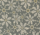 Old World Yuletide Snowflakes Metallic Fog Fabric
