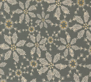 Old World Yuletide Snowflakes Metallic Fog Fabric