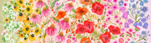 Superbloom Wildflowers Ombre Pastel Fabric