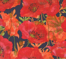 Superbloom Poppy Large Floral Indigo Fabric