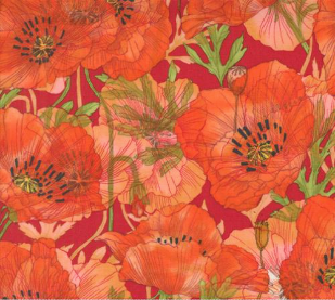 Superbloom Poppy Large Floral Geranium Fabric