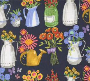 Superbloom Flea Market Vases Indigo Fabric