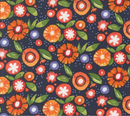 Superbloom Posy Party Florals Indigo Fabric