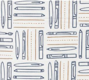 For My Boys Henry Writing Utensils Cream Fabric
