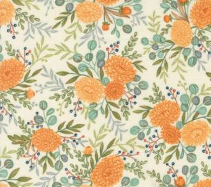 I Love Fall Most of All Fall Florals Warm White Fabric