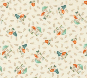 I Love Fall Most of All Mushrooms All Over Warm White Fabric