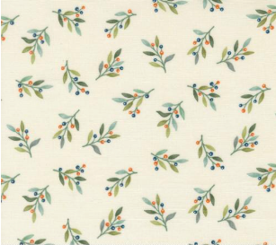 I Love Fall Most of All Leaves and Berries Blenders Warm White Fabric