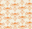 I Love Fall Most of All Pumpkins and Vines Damask White Pumpkin Fabric